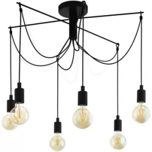 Image of Musara 6 Lamp Cluster Pendant Ceiling Light Black - Eglo