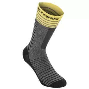 Image of DROP SOCKS 19 2020: MID GREY/YELLOW S AP17065209165S - Alpinestars