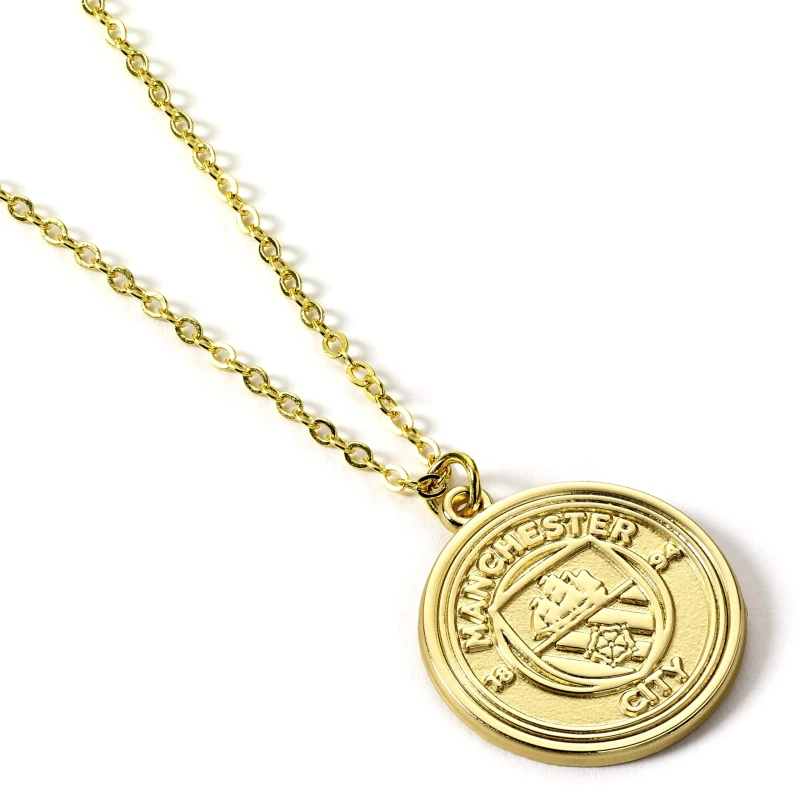 Image of The Carat Shop Manchester City Football Club Gold Tone Crest Necklace