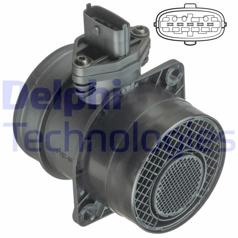 Image of DELPHI AF10364-12B1 Mass air flow sensor with housing Air Mass Sensor (3926)