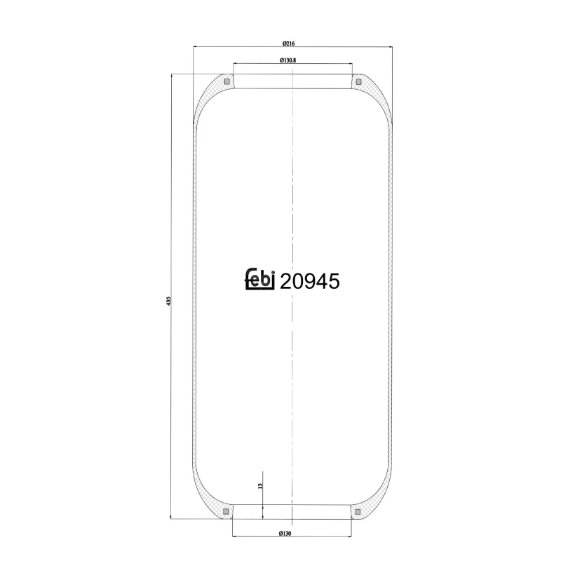 Image of FEBI BILSTEIN 20945 Boot, air suspension Rear Axle Right Boot,air suspension (324)