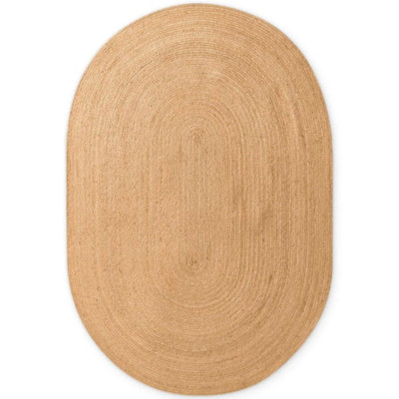 Image of The Rugs Rangpur Braided Jute Rug Hand Woven Oval Natural Rug And Runner