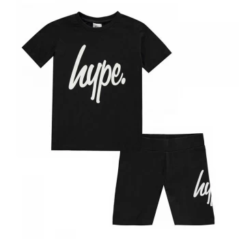 Hype Kids T-Shirt and Cycle Shorts Set - Black