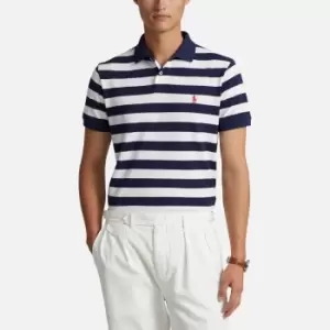 Image of Polo Ralph Lauren Slim-Fit Striped Cotton-Pique Polo Shirt - L