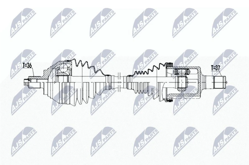 Image of NTY NPW-WW-236 Drive shaft Front Axle Left Drive Shaft (13)