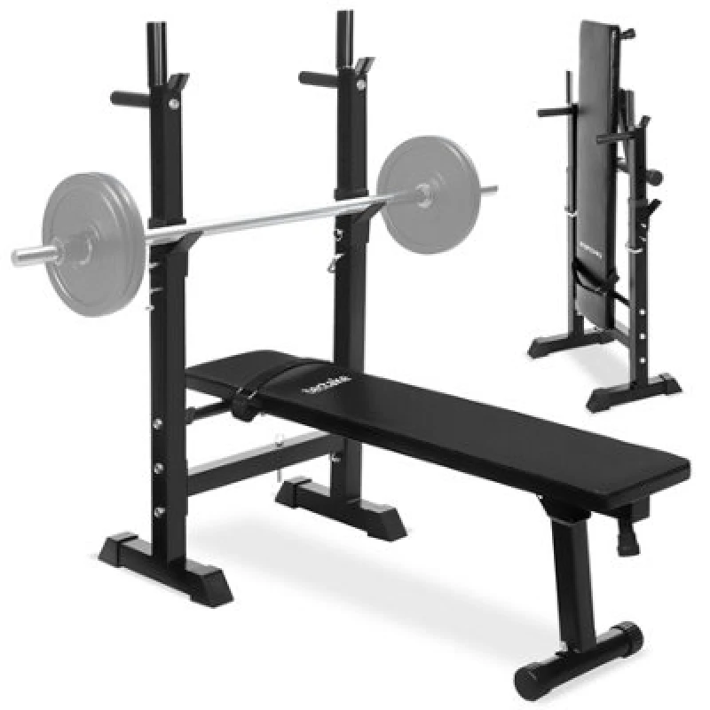Image of TECTAKE Weight bench with barbell rack - weights bench, gym bench, workout bench 402148