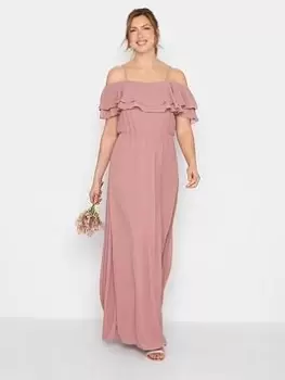 Long Tall Sally Ruffle Maxi Dress - Blush , Pink, Size 24, Women