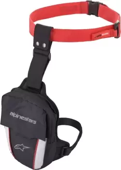 Image of Alpinestars Access Leg Bag, black-red, black-red, Size One Size
