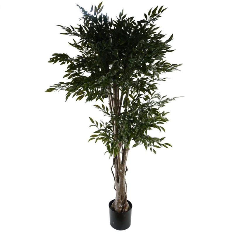 Image of Leaf Artificial Plant Ruscus Tree- 2716 leaves UV PROTECTED OUTDOOR Botanik Green