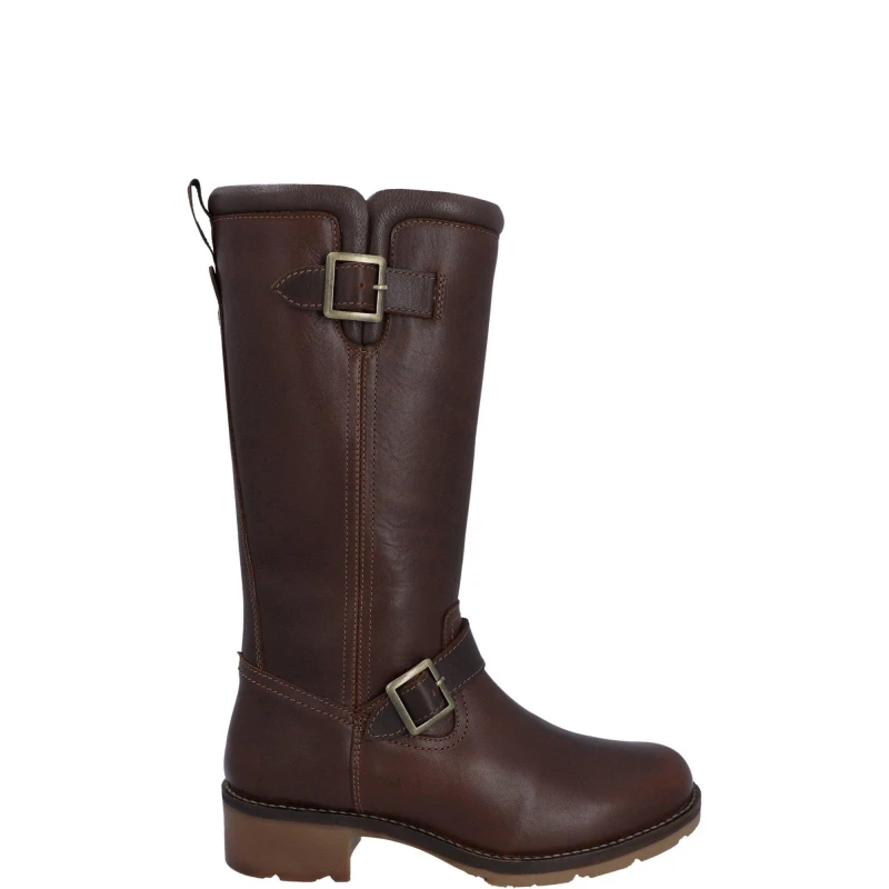 Image of Hunter Womens Iona Country Leather Tall Boots UK Size 4 (EU 37) BROWN HUN128-BROWN-4