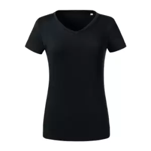 Image of Russell Womens/Ladies Organic Short-Sleeved T-Shirt (M) (Black)