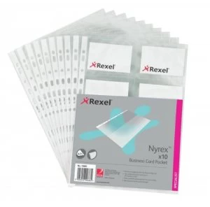 Image of Rexel Nyrex Business Card Pocket A4 13681 (PK10)