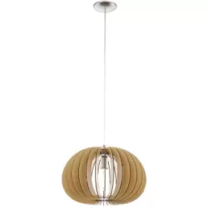 Image of Netlighting Cossano 1 Light Oval Spherical Ceiling Pendant Satin Nickel, E27