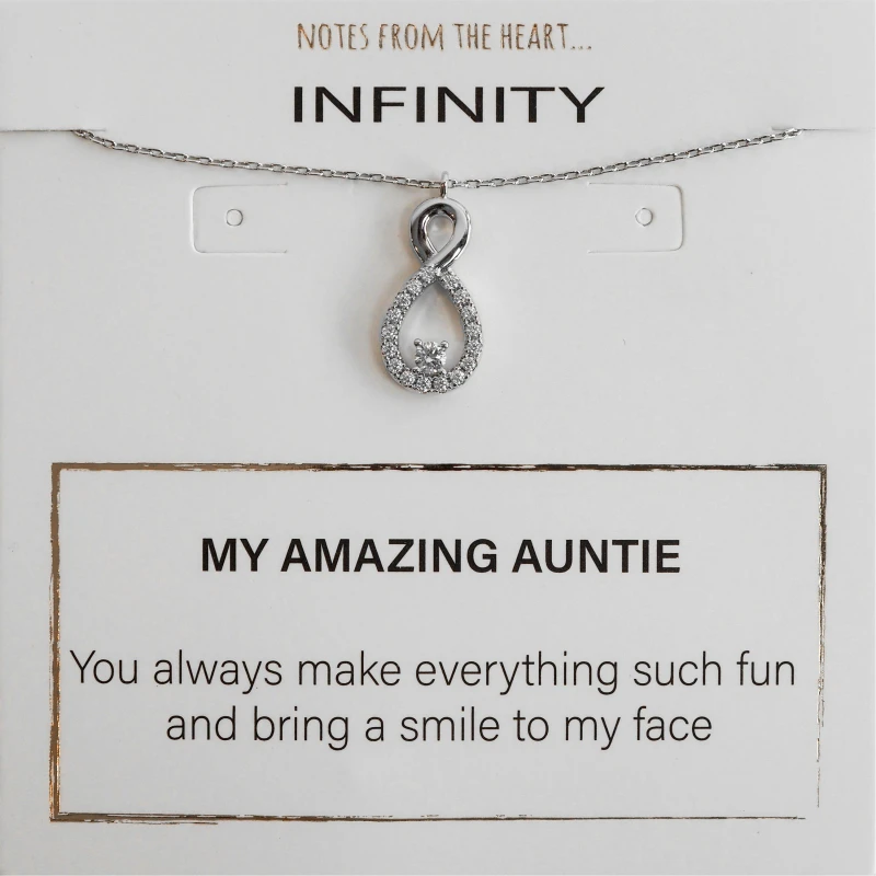 Image of Notes From The Heart NFTH Infinity My Amazing Auntie Pendant Silver unisex one size