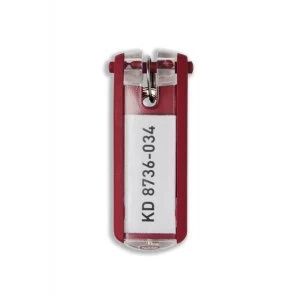 Image of Durable Key Clip Key Holder Red Pack of 6