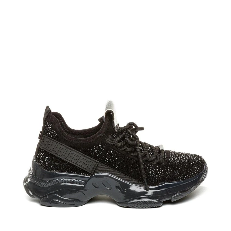 Image of Steve Madden Kids Maxima Crystal Heritage Low-Top Trainers Black female C12 (31)