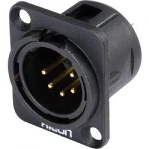 Image of XLR connector Sleeve plug straight pins Number of pins 5 Black Hicon HI X5DM G