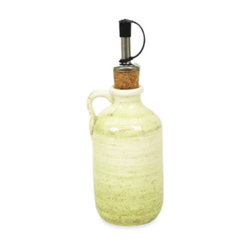 Image of Verano Spanish Ceramics Pastel Beach Hand Painted Kitchen Dining Table Oil Drizzler Green 250Ml