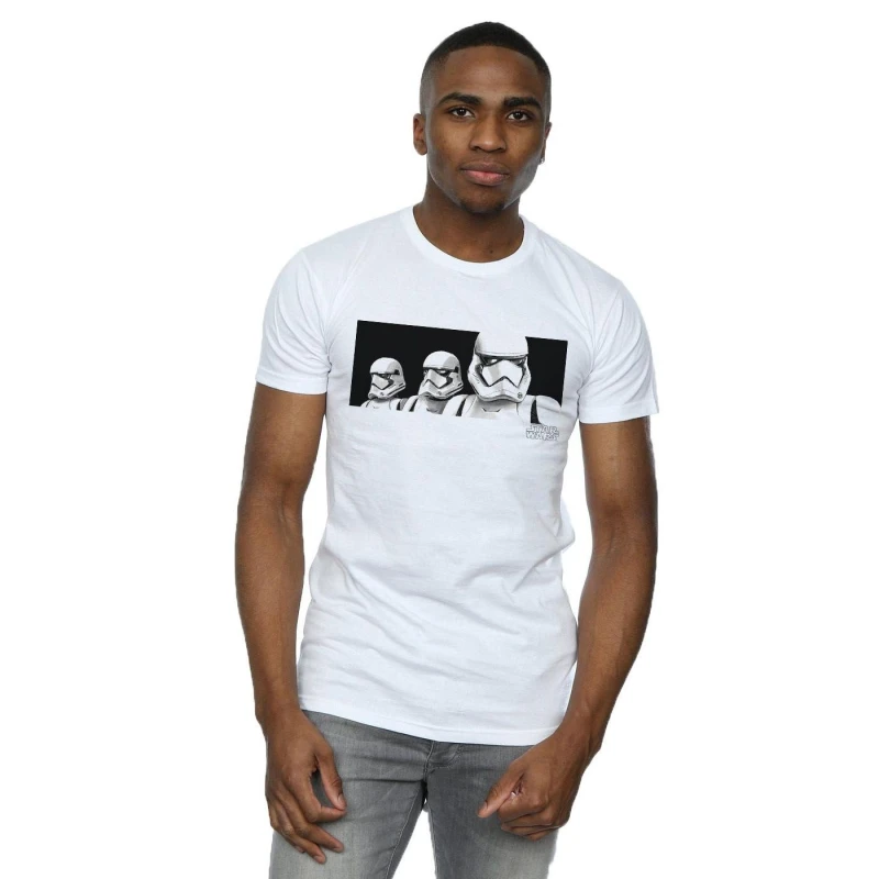 Image of Disney Men Star Wars The Rise Of Skywalker Troopers Band T-Shirt in White Size: Small White S Male 5059400161878