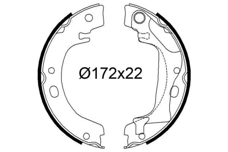 Image of VALEO 564239 Brake Shoes Rear Axle, without wheel brake cylinder Brake Shoe Set (70)