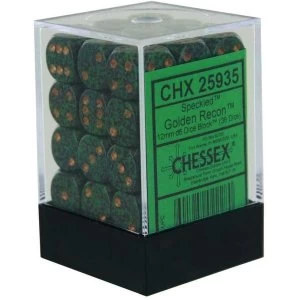 Image of Chessex 12mm d6 Dice Block: Golden Recon
