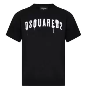 image of DSQUARED2 Boy'S Logo Slouch T Shirt - Black