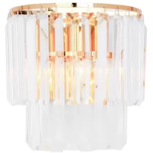 Image of Zumaline Amedeo Wall Lamp, Gold, Clear, 2x E14