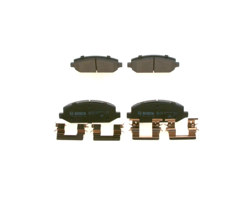 Image of Bosch 0 986 424 440 Brake pad set Comfort with spring, with mounting manual Low-Metallic Brake Pad Set,disc brake (402)