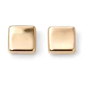 Image of 9Ct Yellow Gold Cube Stud Earring