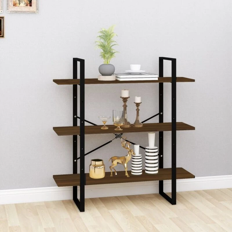 Image of Vidaxl Book Cabinet Brown Oak 100X30X105cm Engineered Wood, Brown 821323