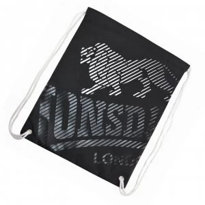 image of Lonsdale Printed Gym Sack - Black