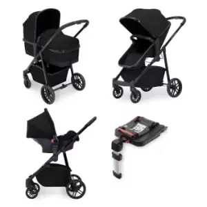 image of ickle bubba Moon All-in-One Travel System With ISOFIX Base - Black