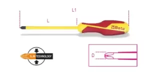Image of **OBSOLETE** Beta Tools 1272MQ/F VDE 1000V Insulated Phillips Screwdriver Slim PH1 012720409
