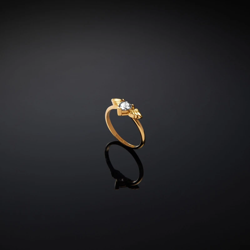 Image of Chiara Ferragni Womens Cupido Band Ring Yellow Gold female 10