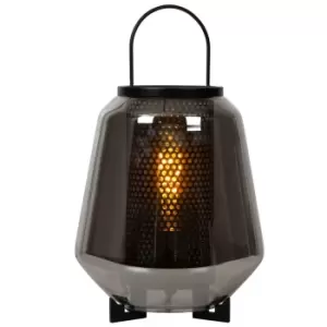 Image of Siska Modern 23cm Table Lamp - 1xE27 - Smoke Grey