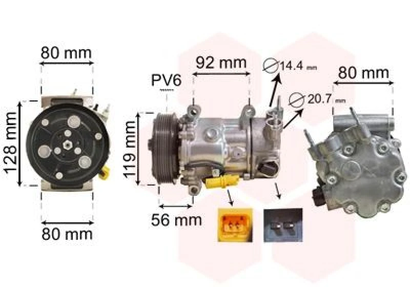 Image of VAN WEZEL Air conditioning compressor VAN WEZEL 0900K255