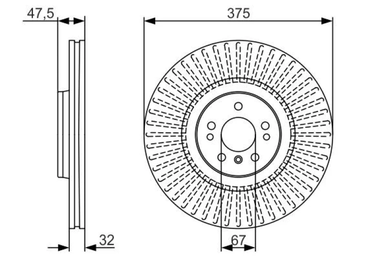 Image of Bosch 0 986 479 A26 Brake disc Vented, Coated, High-carbon Brake Disc (82)