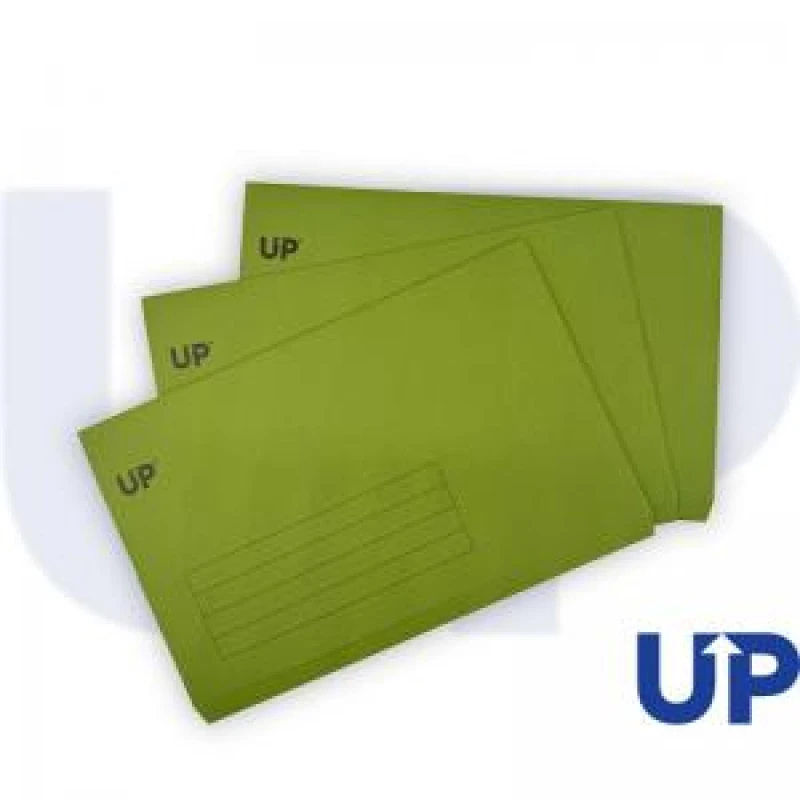 Image of UP Full Flap Document Wallet Foolscap Green (50 Pack) UP0035