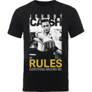 Johnny Cash - Rules Everything Unisex XX-Large T-Shirt - Black