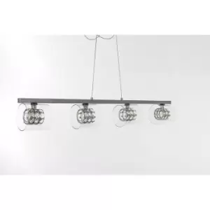 image of Impex Sonja 4 Light Chrome Ceiling Bar Pendant