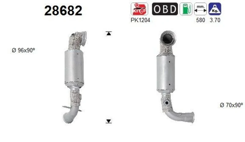 Image of AS Catalytic converter AS 28682