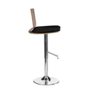 Image of Bar Chair with Square Back - Walnut Wood