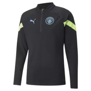 Image of Puma MCFC quarter Training Top Mens - Black