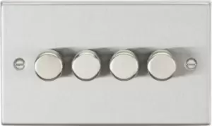 image of Knightsbridge 4G 2 way 10-200W (5-150W LED) trailing edge dimmer - Square Edge Brushed Chrome - CS2184BC