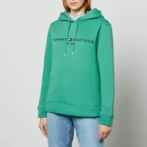 Image of Tommy Hilfiger Logo-Embroidered Jersey Hoodie - M
