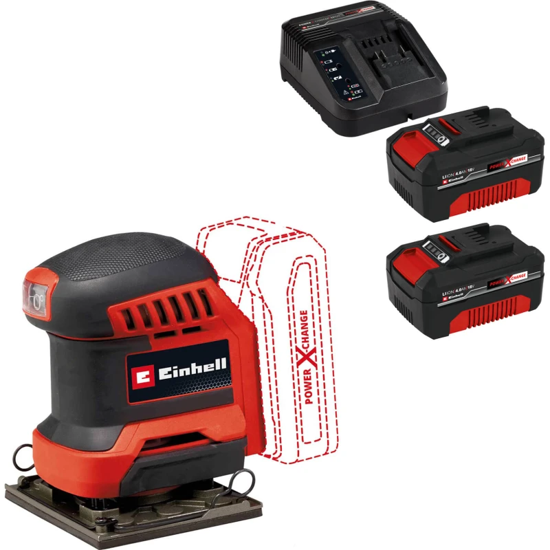 Image of Einhell TE-OS 18/113 Li 18v Cordless 1/4 Sheet Orbital Palm Sander TE-OS 18/113 Li Batteries: 2 x 4ah Li-ion