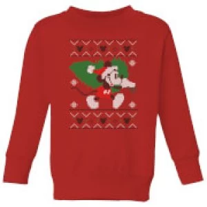 Image of Disney Tree Mickey Kids Christmas Sweatshirt - Red - 11-12 Years
