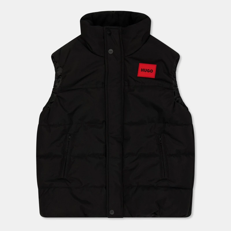 Image of Hugo Kids Padded Sleeveless Gilet Black 09B male 8Y