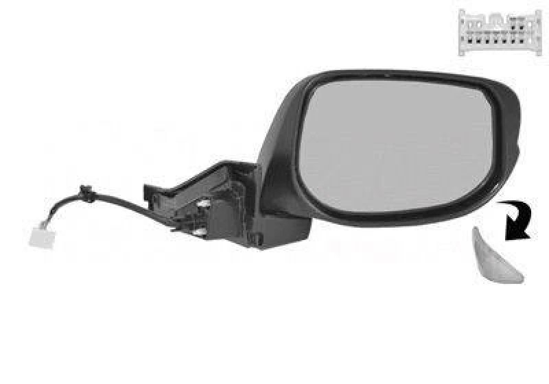 Image of VAN WEZEL 2511818 Wing mirror * HAGUS * Right, Heatable, primed Outside Mirror (50)