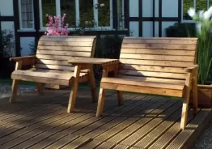Image of Hand Made 4 Seater Chunky Rustic Wooden Furniture Set 2 Benches, Straight Tray